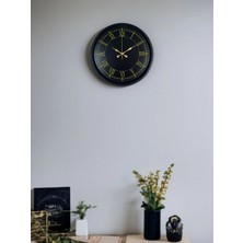 MegaSepet Mey Ithalat® 36 cm Siyah Dekoratif Duvar Saati