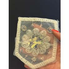 Gönülden Tasarım Boncuk Payet Işleme Cep Arma Dikiş Aplike 12X10 cm