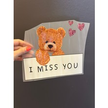 Gönülden Tasarım Tasarım I Miss You Yazılı Transfer Baskı Arma 22X19 cm