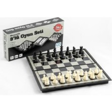 Abnturk Manyetik 3lü Oyun Seti Satranç Dama Tavla Oyun