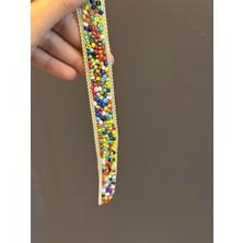 Gönülden Tasarım 20 cm Ütü Ile Yapışan Renkli Boncuklu Şerit Dikiş Aksesuarı