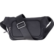 BloominBag Bloombag Noir Black Hakiki Deri Crossbody Belt Bag