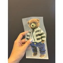 Gönülden Tasarım Ütü Ile Yapışan Tasarım Ayı Transfer Baskı Arma 20X10 cm