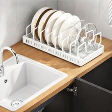 E-Bulurum Beyaz Renk Teleskopik Raylı Tava Tencere Organizeri