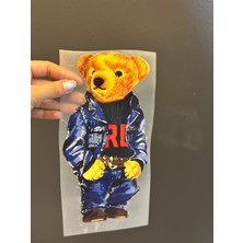 Gönülden Tasarım Ütü Ile Yapışan Tasarım Ayı Transfer Baskı Arma 25X12 cm