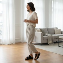 İnallar Ayakkabı Kadın Cırtlı Günlük Terlik