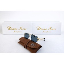 Diana Kors DK005 Gold Çerçeve Siyah Cam Unisex Güneş Gözlüğü