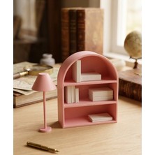 Lubiko Studio Dollhouse Minyatür Mobilya Seti - Kitaplık, Lambader ve Dıy Minyatür Kitap Seti