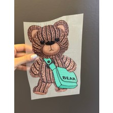 Gönülden Tasarım Ütü Ile Yapışan Tasarım Ayı Transfer Baskı Arma 20X14 cm
