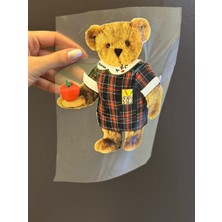 Gönülden Tasarım Ütü Ile Yapışan Tasarım Ayı Transfer Baskı Arma 18X6 cm