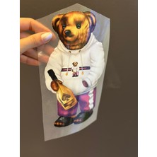 Gönülden Tasarım Ütü Ile Yapışan Tasarım Ayı Transfer Baskı Arma 22X10 cm