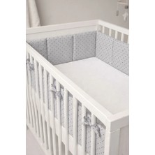 NGN Collection Beşik Kenar Koruyucu Tek Parça %100 Pamuk 60X120 cm 360 cm Koruyucu Puantiyeli Bebek Yan Koruma