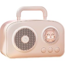 E-Bulurum Sevimli Tasarımlı Taşınabilir Radyolu Bluetooth Hoparlör Pembe