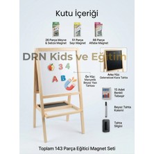 Drn Kids ve Eğitim Çift Taraflı Manyetik 143 Magnet, 15 Renkli Tebeşir,kalem ve Silgi