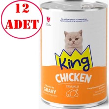 King Yavru Kedi Konservesi Tavuklu Sos Içerisinde Et Parçacıklı 400 gr 12 Ad