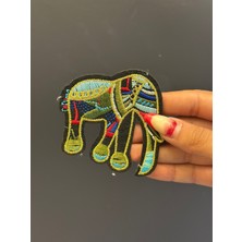 Gönülden Tasarım Ütü Ile Yapışan Nakış Işleme Fil Arma Dikiş Aplike 9x8 cm