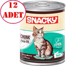 Snacky Chunk Ciğerli Kedi Konserve Maması 400 gr 12 Ad