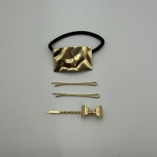 Mare Accessories Altın Renk Detaylı 4’lü Saç Aksesuar Seti