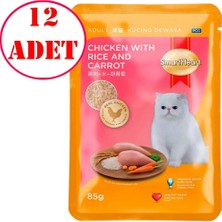 Smart Heart Kedi Konservesi Tavuk Pirinç ve Havuçlu 85 gr 12 Ad