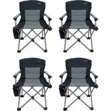 Kılıçaslan Camp Madfox 4'lü Journey Katlanır Kamp Sandalyesi Siyah/gri