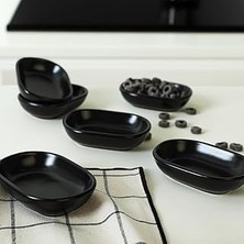 Indispensablely Keramika Mat Siyah Noyan Çerezlik 11 cm 6 Adet 956
