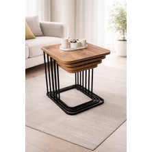 Abish 4lü Kare Ayaklı Zigon Sehpa