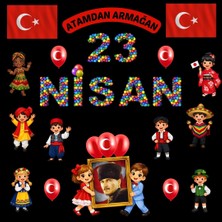 Ti Play 23 Nisan Ulusal Egemenlik ve Çocuk Bayramı Pano Süsü | Okul ve Sınıf Panosu Figür Seti