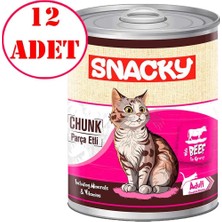 Snacky Chunk Sığır Etli Kedi Konservesi 400 gr 12 Ad