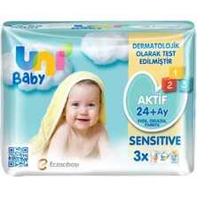 Indispensablely Uni Baby Aktif Sensitive Islak Havlu Mendil 3lü 156 Yaprak