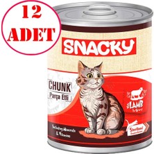 Snacky Chunk Kuzulu Kısır Kedi Konservesi 400 gr 12 Ad