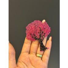 Gönülden Tasarım Ütü Ile Yaapıaşn Fuşta Boncuklu Ağaç Arma Dikiş Aplike 8x6 cm