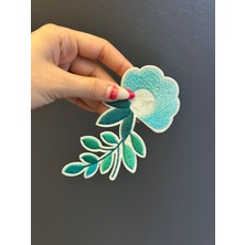 Gönülden Tasarım Ütü Ile Yapışan Cam Göbeği Nakış Işleme Çiçek Arma Dikiş Aplike  14X7 cm