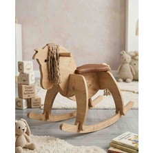 Cute Wood Özel Tasarım Ahşap Sallanan At - Güvenli ve Ergonomik Eğitici Oyuncak