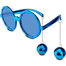 MegaSepet Mey Ithalat® Mavi Renk Disko Toplu Küpeli Parlak Yılbaşı Parti Gözlüğü