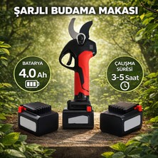 Badem10 Şarjlı Budama Makası 42MM 2 Bataryalı Bahçe Dal Kesme Makinesi Güçlü Motor Profesyonel Kullanım
