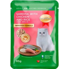 Smart Heart Kedi Konservesi Tavuk Pirinç ve Sardalyalı 85 gr