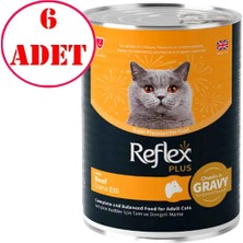Reflex Plus Kedi Konservesi Parça Etli Dana Etli 400 gr 6 Adet