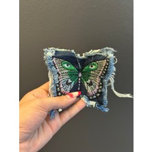 Gönülden Tasarım Nakış Işleme Kelebek Kot Arma 11X9 cm