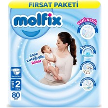 Indispensablely Molfix Bebek Bezi Fırsat Paketi 2 Beden 3-6 kg 80 Adet
