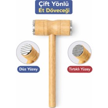 Homvira🥩 Et Dövme Tokmağı Çift Yönlü Ahşap – Et Yumuşatma Aparatı-Profesyonel Mutfak Yardımcınız