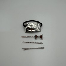 Mare Accessories Gümüş Renk Detaylı 4’lü Saç Aksesuar Seti