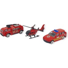 Indispensablely 3'lü Iş Makinaları Road Seti - Die Cast - DS044 - Itfaiye