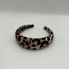 Mare Accessories Bej Leopar Desenli Kalın Taç