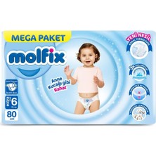 Indispensablely Molfix Mega Paket Bebek Bezi 6 Beden 15+ kg 80 Adet