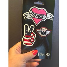 Gönülden Tasarım 3 Lü Ütü Ile Yapışan Arma Seti 10X6-6X4-7X5 cm