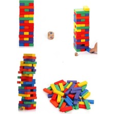 Indispensablely Playwood Ahşap Kutulu Denge Oyunu Renkli 310