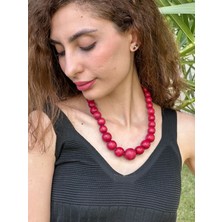 Gönülden Tasarım Vişne Çürüğü Bambu Kadın Kolye 22 cm