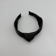 Mare Accessories Siyah Düğümlü Deri Görünümlü Taç