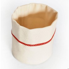 Alesta Home Alesta Home Kırmızı Biyeli Keten Dekoratif Sepet 20x20 cm SPT003
