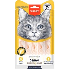 Wanpy Yaşlı Kedi Ödülü Tavuklu Ciğerli 14 gr x 5 Li